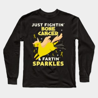 bone cancer funny unicorn farting sparkles Long Sleeve T-Shirt